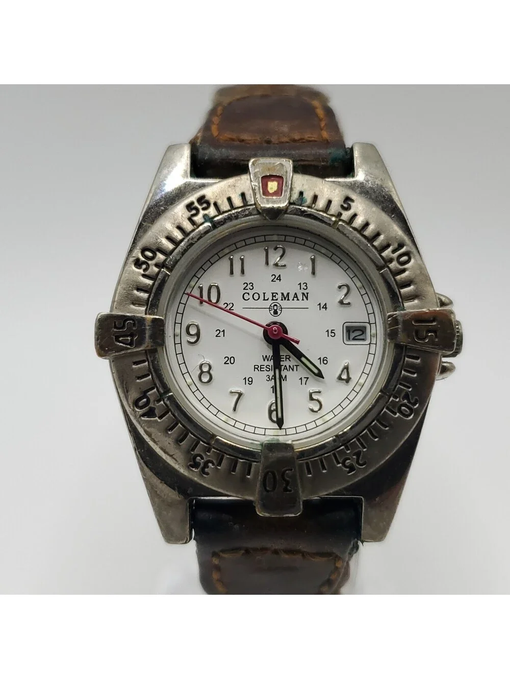 Coleman White Date Dial 28mm Womens Watch New Battery